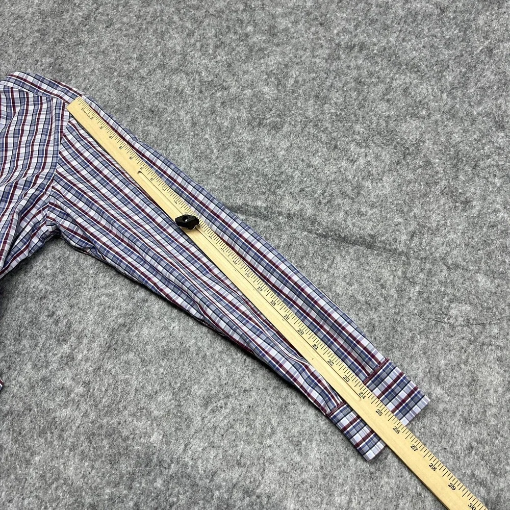 Banana Republic Shirt Mens L Blue Red Plaid Soft Wash Button Long Sleeve Preppy